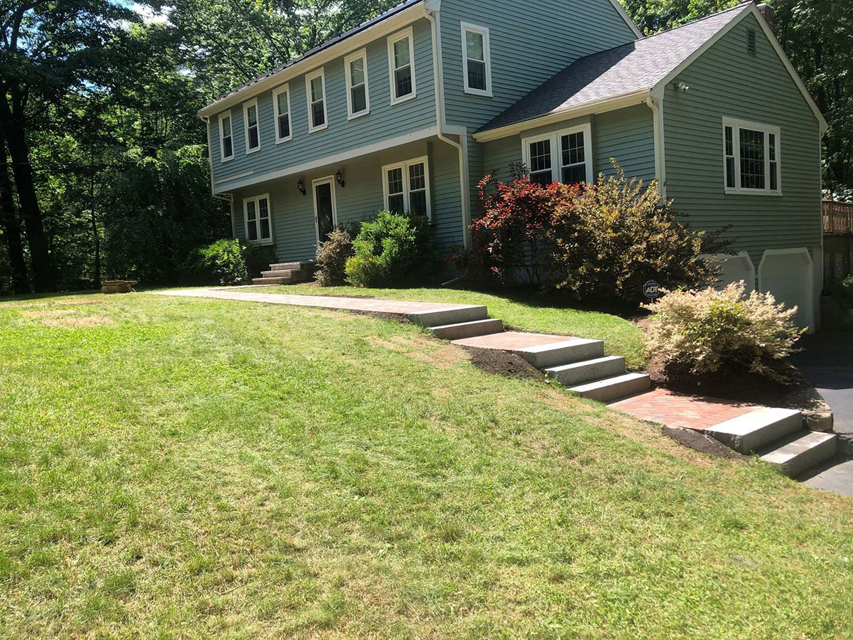 Brick Walkway & Granite Steps