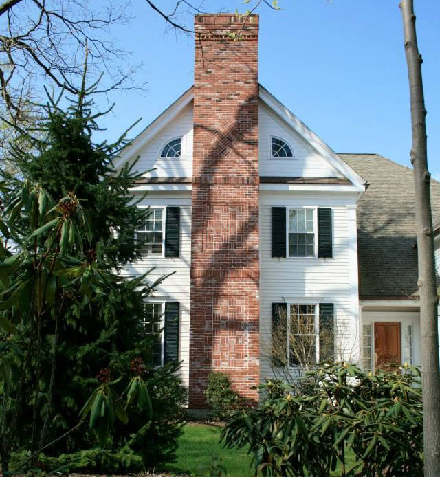 intricate brick chimney